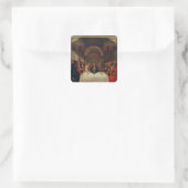 De instelling van de Eucharist, c.1490 Vierkante Sticker (Tas)