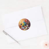 De instrumenten van de verbeelding – Creatieve wer Ronde Sticker (Envelop)
