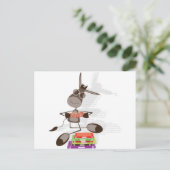 De Intellectuele Donkey lezen Briefkaart (Staand voorkant)