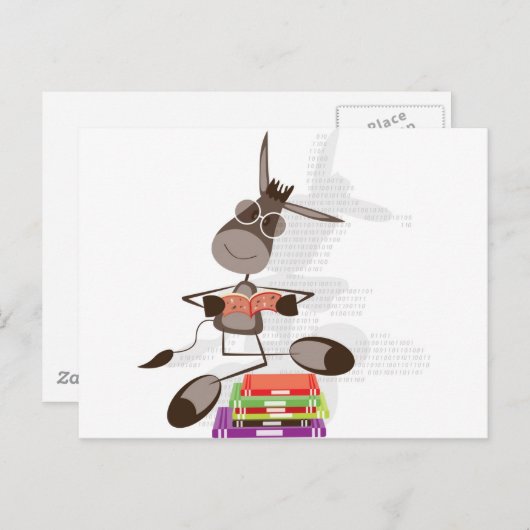 De Intellectuele Donkey lezen Briefkaart (Voorkant / Achterkant)