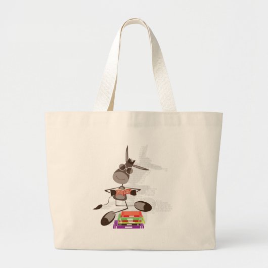 De Intellectuele Donkey lezen Grote Tote Bag (Voorkant)