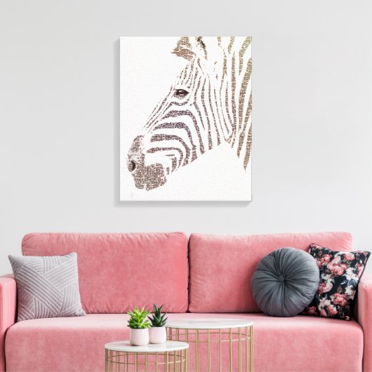 De intellectuele Zebra Canvas Afdruk (Insitu (Woonkamer))