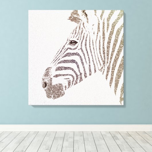 De intellectuele Zebra Canvas Afdruk (Insitu (Houten vloer))