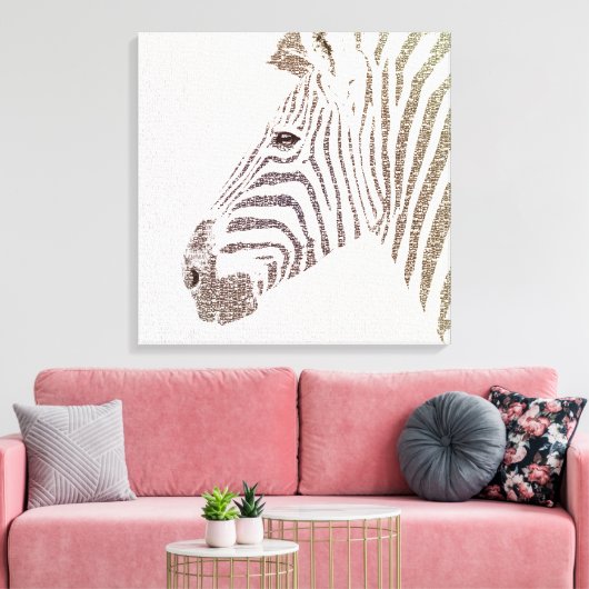 De intellectuele Zebra Canvas Afdruk (Insitu (Woonkamer))
