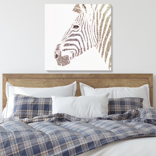 De intellectuele Zebra Canvas Afdruk (Insitu (Slaapkamer))