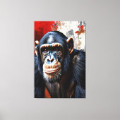 De intense blik van de chimpansee canvas afdruk (Voorkant)