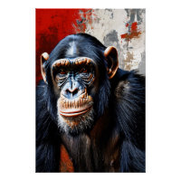 De intense blik van de chimpansee