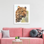 De intense blik van de luipaard canvas afdruk (Insitu (Woonkamer))