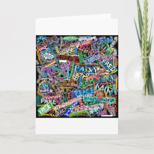 de internationale vertaling van de graffitivrede feestdagen kaart (Voorkant)