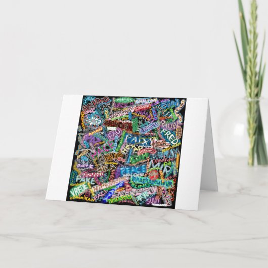 de internationale vertaling van de graffitivrede feestdagen kaart (Voorkant)