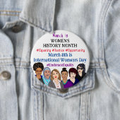 De Internationale Vrouwendag in maart Ronde Button 4,0 Cm (In situ)