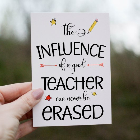 De invloed van een goede leraar kan nooit worden g
