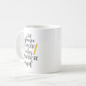 De invloed van een goede leraar kan nooit worden g koffiemok (Voorkant links)