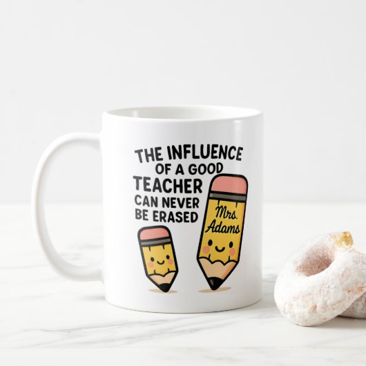De Invloed Van Een Goede Leraar Kan Nooit Worden U Koffiemok (Met donut)