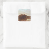 De invloed vierkante sticker (Tas)