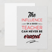 De invloeden van een goede leraar kunnen nooit bedankkaart (Voorkant / Achterkant)