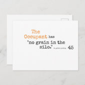 De inwoner heeft geen graan in de silo briefkaart (Voorkant / Achterkant)