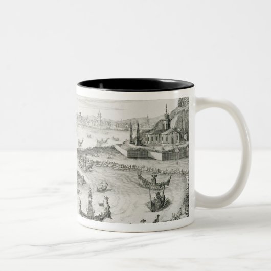 De inwoner van de koning van Siam uit 'Entwurf ein Tweekleurige Koffiemok (Rechts)