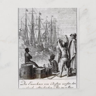 De inwoners van Boston Throw Briefkaart