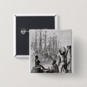De inwoners van Boston Throw Vierkante Button 5,1 Cm (Voorkant /achterkant)