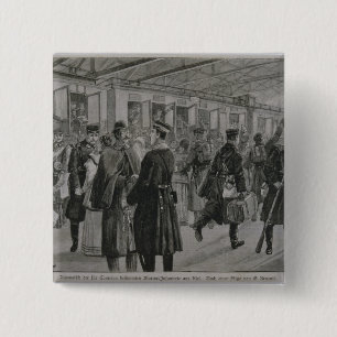 De inzet van de koninklijke mariniers van Kiel Vierkante Button 5,1 Cm