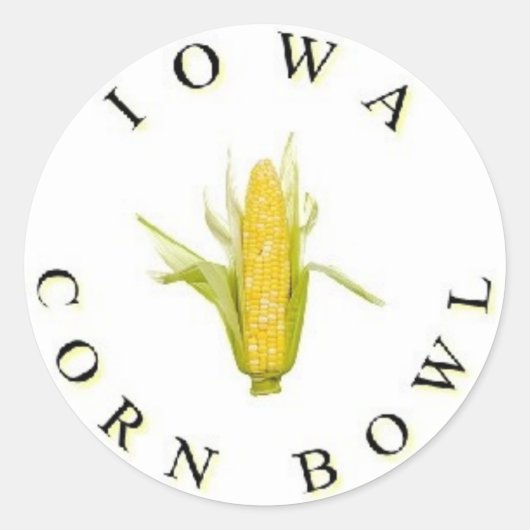 De Iowa Corn Bowl Ronde Sticker (Voorkant)