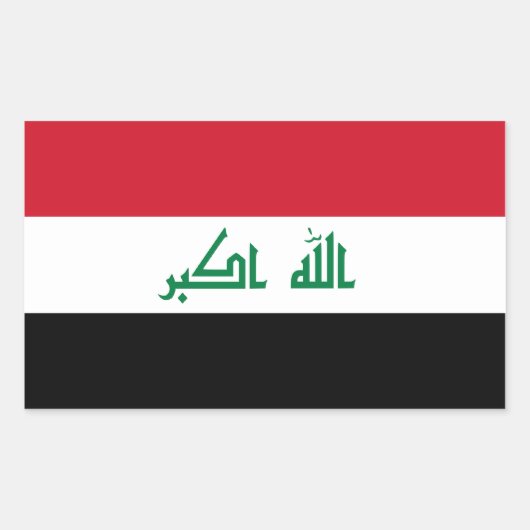 De Iraakse vlag. Irak Rechthoekige Sticker (Voorkant)