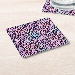 De Iridescent Luipaard Serie Design 4 Kartonnen Onderzetters