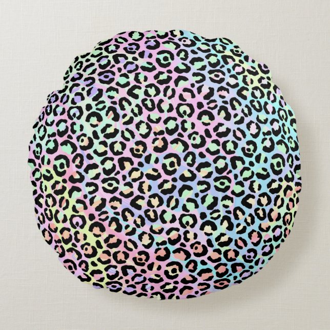 De Iridescent Luipaard Serie Design 5 Rond Kussen (Voorkant)