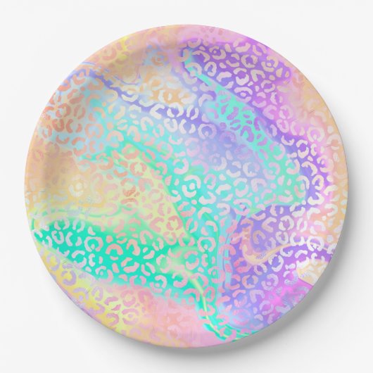 De Iridescente Luipaard Serie Design 3 Papieren Bordje (Voorkant)