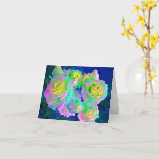De Iridiserende Parelmoesroos Kaart (Gele Bloem)
