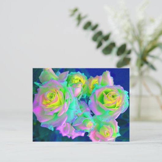 De Iridiserende Parelmozaïsche Rozen Briefkaart (Staand voorkant)