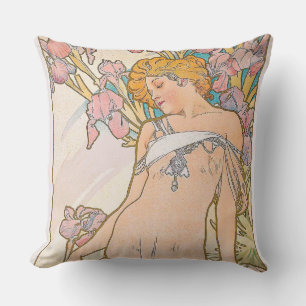 De Iris (1897) door Alphonse Mucha Kussen