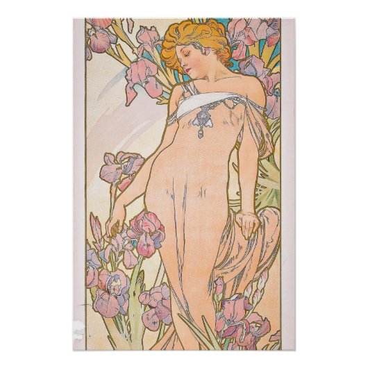 De Iris (1897) door Alphonse Mucha Perfect Poster (Voorkant)