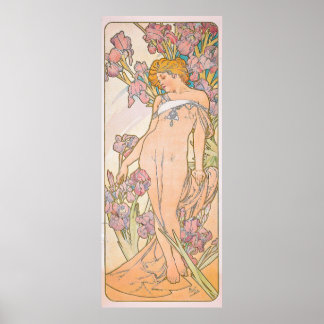 De Iris (1897) door Alphonse Mucha Poster