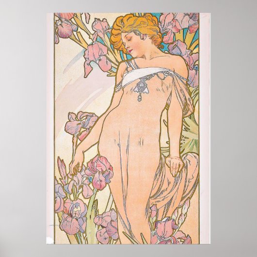 De Iris (1897) door Alphonse Mucha Poster (Voorkant)