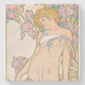 De Iris (1897) door Alphonse Mucha Stenen Onderzetter (Voorkant)