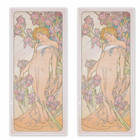 De Iris (1897) door Alphonse Mucha Sticker (Voorkant)
