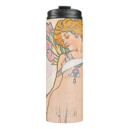 De Iris (1897) door Alphonse Mucha Thermosbeker (Voorkant)