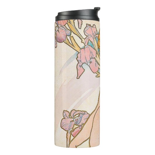 De Iris (1897) door Alphonse Mucha Thermosbeker (Gedraaid links)