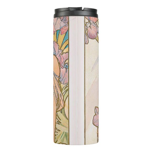 De Iris (1897) door Alphonse Mucha Thermosbeker (Achterkant)