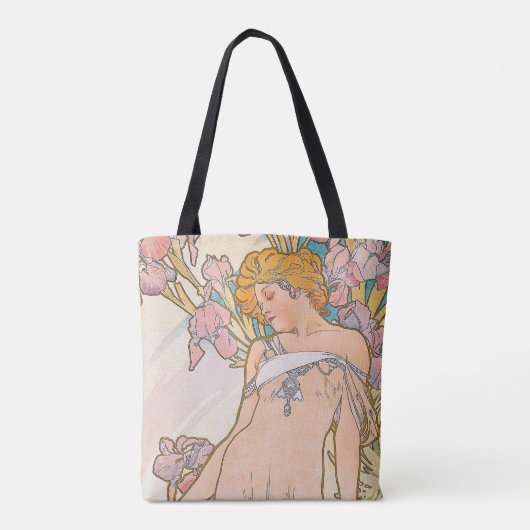De Iris (1897) door Alphonse Mucha Tote Bag (Achterkant)