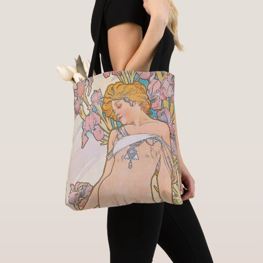 De Iris (1897) door Alphonse Mucha Tote Bag (Dichtbij)