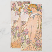 De iris (1897) van het Bladwijzer Alphonse Mucha Menu (Voorkant / Achterkant)