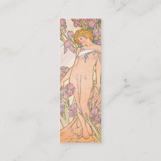 De iris (1897) van het Bladwijzer Alphonse Mucha Mini Visitekaartje (Achterkant)