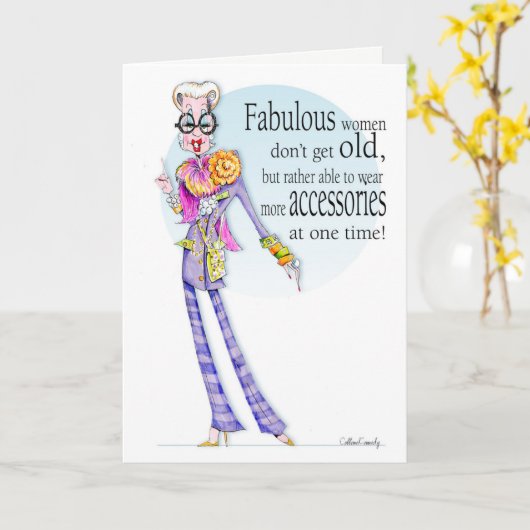 De iris Apfel inspireerde grappige Kaart (Gele Bloem)