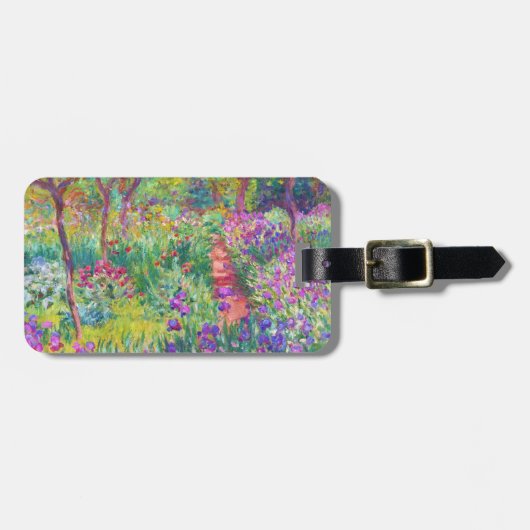 De Iris Garden bij Giverny Claude Monet cool, oud, Bagagelabel (Voorkant horizontaal)