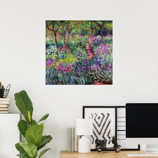 De Iris Garden in Giverny, Claude Monet Poster (Thuiskantoor)