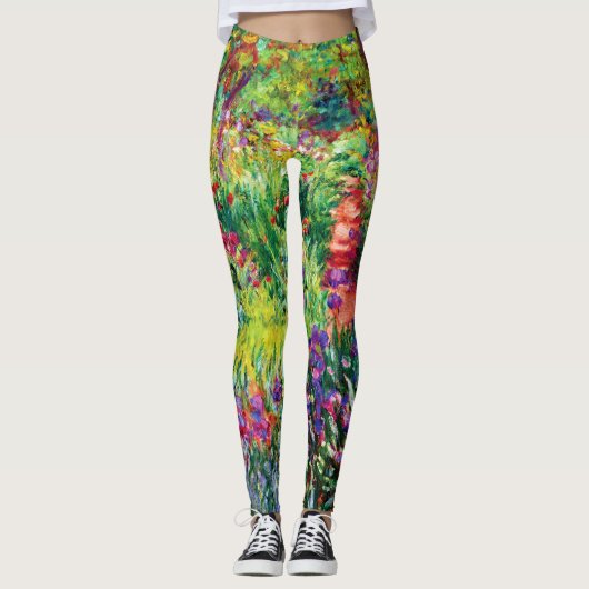 De Iris Garden in Giverny door Claude Monet Leggings (Voorkant)