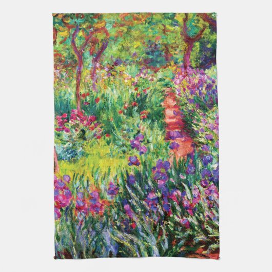 De Iris Garden in Giverny door Claude Monet Theedoek (Verticaal)